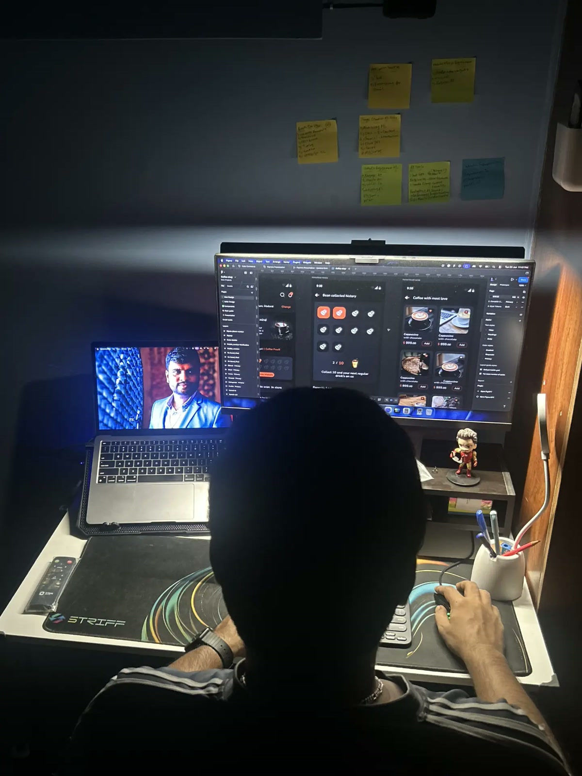 Sureshbabu Shanmugaraj working at his desk