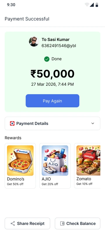 PayNora Payment Success — high-fidelity screen