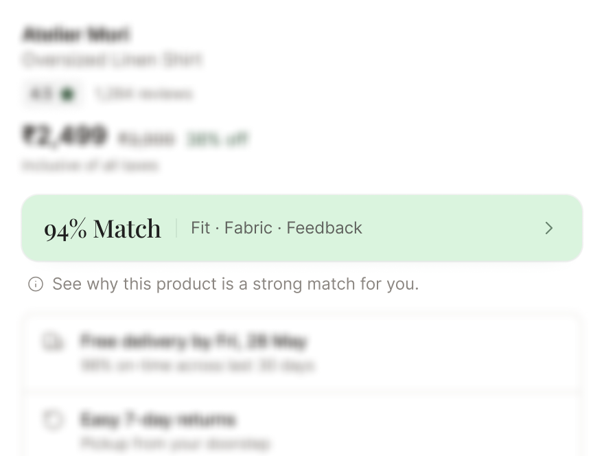 94% Match with supporting explanation